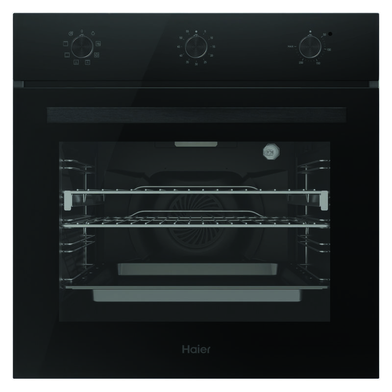 Haier 300 Series Built In Oven 10A Plug Black 60CM