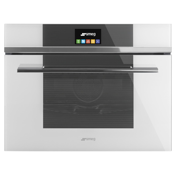 Smeg Linea 45cm Compact Combi-Steam Oven with White Stopsol Glass ...